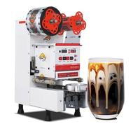 Commercial Bubble Tea Cup Sealing Machine, Fully Automatic with Digital Control LCD Panel, Dual Mode for Milk Tea and Coffee