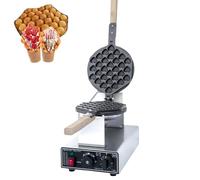 Commercial Bubble Waffle Maker, 1400W Eggettes Waffle Machine with Temperature Control, Double-sided Heating, Non-stick Coating, Electric Egg Puff Cone Machine for Kitchens and Snack Bars Single-head