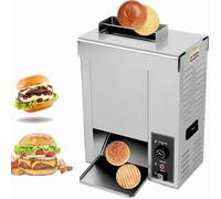 Commercial Burger Bun Grill, Electric Vertical Baking Machine with Adjustable Temperature 50-300℃, High Capacity 1800PCS/H, Automatic Conveyor System