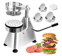 Commercial Burger Patty Maker - Heavy-Duty Stainless Steel Meat Press with Patty Papers for Efficient Food Preparation