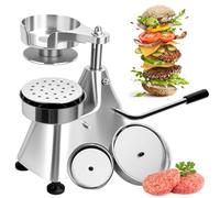 Commercial Burger Press 3 in 1 Heavy Duty Hamburger Press, Patty Maker Machine with Three Size Trays 4/5/6 Inch, 1200 Patty Papers, for Restaurant & Home Use