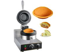 Commercial Burger Waffle Maker, 1300W Non Stick Electric Panini Press Burger Machine 50-300℃ temperature control Double-sided Heating 5 minutes timer Bubble Egg Waffles Baker Machine