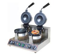 Commercial Burger Waffle Maker, Non-stick Electric Panini Press Burger Waffle Maker, 50-300℃ Temperature Control Double-Sided Heating 5 Minutes Timer Bubble Egg Waffles Baker Machine,B