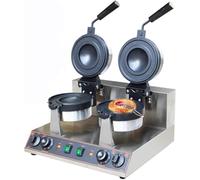 Commercial Burger Waffle Maker, Non-stick Electric Panini Press Burger Waffle Maker, 50-300℃ Temperature Control Double-Sided Heating 5 Minutes Timer Bubble Egg Waffles Baker Machine