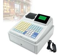 Commercial Caja Registradora para Negocio, Electronic Cashier Machine with Counterfeit Detection, Flat Keyboard, Secure Coin Drawer Box for Supermarket