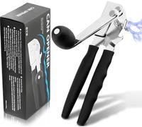 Commercial Can Opener, Hand Crank Can Opener with Magnet, Comfortable Extra-Long Handles, Oversized Knob, Professional Ergonomic & Easy for Big Cans