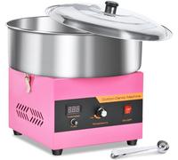 Commercial Candy Floss Machine, 1000W Cotton Candy Machine Pink Electric Cotton Candy Maker with Stainless Steel Bowl & Cover, Sugar Scoop, Perfect for Kids Birthday Home Family Party Carnival