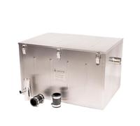 Commercial Catering Grease Trap 118 Litre Under Sink Kitchen Drainage Wastewater Fat Oil Interceptor Separator Stainless Steel with Couplings and T-Vent Pipe