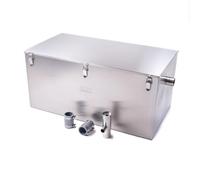 Commercial Catering Grease Trap 156 Litre Under Sink Kitchen Drainage Wastewater Fat Oil Interceptor Separator Stainless Steel with Couplings and T-Vent Pipe