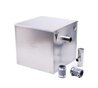 Commercial Catering Grease Trap 55 Litre Under Sink Kitchen Drainage Wastewater Fat Oil Interceptor Separator Stainless Steel with Couplings and T-Vent Pipe