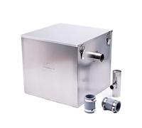 Commercial Catering Grease Trap 74 Litre Under Sink Kitchen Drainage Wastewater Fat Oil Interceptor Separator Stainless Steel with Couplings and T-Vent Pipe