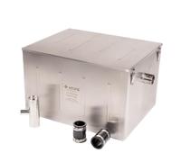 Commercial Catering Grease Trap 94 Litre Under Sink Kitchen Drainage Wastewater Fat Oil Interceptor Separator Stainless Steel with Couplings and T-Vent Pipe