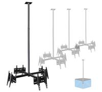 Commercial Ceiling Mount TV Bracket for 32 to 75 inch Flat Screen, Drop Down Design, ±15° Angle Adjustment, 1.2-2m Height Adjustable for Indoor/Outdoor Use