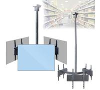 Commercial Ceiling TV Mount with Adjustable Angle and Height, Supports Heavy TVs for Versatile Viewing in Public Spaces