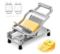 Commercial Cheese Slicer with 1cm & 2cm Cutting Boards, 304 Stainless Steel Multi-Purpose Food Cutter with Wire, Multifunctional Wire Cutter for Cheese, Butter, Tofu, Luncheon Meat & Toast