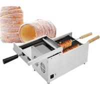Commercial Chimney Cake Oven, Making Machine, Electric Bread Roll Maker, Hungarian, with 2 Roller, 1500W~/