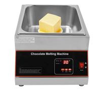 Commercial Chocolate Melter and Tempering Machine, Stainless Steel Electric Melting Pot with Adjustable Temperature Control and Lid, for Chocolate, Candy, and Food Warming
