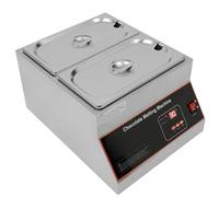 Commercial Chocolate Melter and Tempering Machine, Stainless Steel Electric Melting Pot with Adjustable Temperature Control and Lid, for Chocolate, Candy, and Food Warming