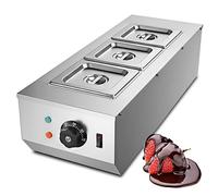 Commercial Chocolate Tempering Machine, Electric Chocolate Melter 30-80°C Temp Control Stainless Steel Chocolate Melting Machine with 2 Tanks for Milk Coffee Cheese CS-3