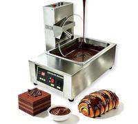 Commercial Chocolate Tempering Machine Warmer Chocolate Melter | Electric Chocolate Melting Pot with Depositor, Stainless Steel Chocolate Depositing Melter 32~203℉(Melter+Mixer)