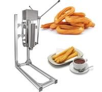 Commercial Churro Maker Hand Crank Stainless Steel Manual Churros Machine Vertical Type Spanish Donuts Filling Tool for Restaurants Bakeries Home