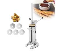 Commercial Churros Maker,3L Stainless Steel Spanish Churros Making Machine,With 5 Different Molds,Anti Slip Feet, Safe and Stable,Suitable for Restaurants, Coffee Shops, and Dessert Shops, LJJY-KK