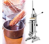 Commercial Churros Maker, Stainless Steel Manual Spanish Donuts Making Machine Vertical Churro with 5 Nozzles for Home Restaurants Bakeries,2L