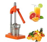 Commercial Citrus Juicer Professional Hand Press Manual Fruit Juicer Heavy Duty Orange Squeezer Citrus Orange Lemon Lime Pomegranate Squeezer Stainless Steel Kitchen Manual Orange Juicer (Orange)