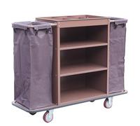 Commercial Cleaning Carts with Laundry Baskets Rolling Housekeeping Service Cart for Hotels Push Utility Cart on Wheels for Efficient Room Service and Maintenance
