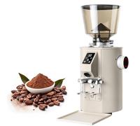Commercial Coffee Grinder, Electric Flat Burr Grinder with Adjustable Grind Settings, Professional Coffee Bean Grinder for Espresso, Drip & French Press - Home & Café Use White