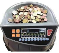 Commercial Coin Counter Machine, Electric Coin Sorter with LED Display, 8 Coin Bins, 216 Units/min and Supports Counting and Sorting, Add and Batch Mode, for Supermarket, Shop, Home, Business.