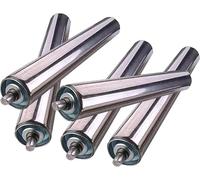 Commercial Conveyor Roller Set - 5 Pack Non-Driven Heavy-Duty Replacement Rollers Stainless Steel Metal Ø 30-80 CM Reliable 38MM Diameter 550MM Length