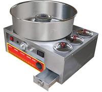 Commercial Cotton Candy Machine - Gas Electric Floss Maker with Stainless Steel Tray for Parties and Celebrations