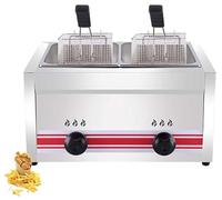 Commercial Countertop Gas Fryer With Basket All Clad For Commercial Restaurant Fast Food Restaurant Outdoor Gas Deep Fryer(Doublecylinder10l+10l)