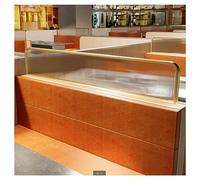 Commercial Countertop Partition Panels for Office Restaurant & Hotel - Metal Frame + Tempered Glass Black 1.5m x 30cm - Enhance Privacy & Space Management