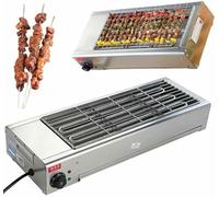 Commercial Countertop Stainless Steel Electric Oven, 3000W Smokeless Grill with Adjustable Temperature Control for Indoor Kebab Making (B)