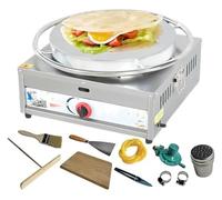 Commercial Crepe Maker Machine Electric Griddle Nonstick Pancake Maker with Batter Spreader and Wooden Spatula for Gas LPG Use