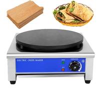 Commercial Crepe Maker, Non-Stick Pancake Baking Machine with Double Head, Includes Batter Spreader for Easy Tortillas and Cereals, Ideal for Restaurants and Catering