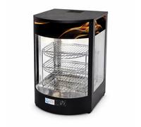 Commercial Curved Glass Hot Food Warmer Display Cabinet Pie & Pizza Slice Black