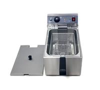 Commercial Deep Fat Fryer, 17L Large Electric Deep Fryer with Chip Basket and Lid, Temperature Control Stainless Steel Frying Machine(240V 3KW)