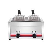 Commercial Deep Fat Fryer Large Capacity 10/20/30L GasFryer, Stainless Steel LPG Deep Fryer for Home and Commercials, Adjustable Firepower, with Baskets and Lids, for French Frie
