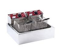 Commercial deep fryer 12 L, 3000W With Oil With Double Temperature Control Stainless Steel Double Basket With Grease Temperature Control Heat-Insulated Carry Handle Fat