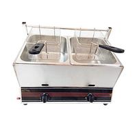 Commercial deep fryer 22L Gas Fat Stainless Steeldual Tanks 2 Basket Tabletop Manual Adjustment Temperature For Restaurant Home Kitchen Equipment