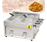 Commercial Deep Fryer, Countertop Gas Fryer for Home Kitchen or Restaurant, 8L x 2 Liquid Propane or Natural Gas, Perfect for French Fries, Turkey, Donuts