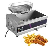 Commercial deep fryer Electric Fat Chip Fry Double Single Tanks Countertop Stainless Steel Chip French Fries, 220-240V Oil Pan Total Electric Easy Clean