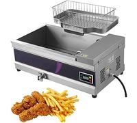 Commercial deep fryer Electric Fat Chip Fry Double Single Tanks Countertop Stainless Steel Chip French Fries, Oil Pan Total Electric Easy Clean (Color : 12L)