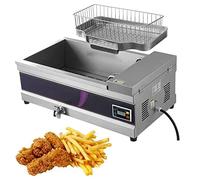 Commercial deep fryer Electric Fat Fry Double Single Tanks Countertop Stainless Steel French Fries, Electric Easy Clean Gas (12L)