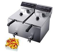 Commercial deep fryer Electric With Basket Stainless Steel Oil, Fat With Removable Basket Professional Heating, Frying Timer & Light Indicator, For Kitchen Restaurant (34L)