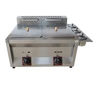 Commercial deep fryer Gas Countertop Stainless Steel Outdoor Cooker For Frying French Fries, Onion Rings, Chicken - 10L+10L