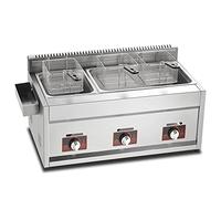 Commercial deep fryer Gas/Lgp, 33L Large Capacity, Freestanding Temperature Control, Thick Stainless Steel Counter Top, With 2 Basket And Lid